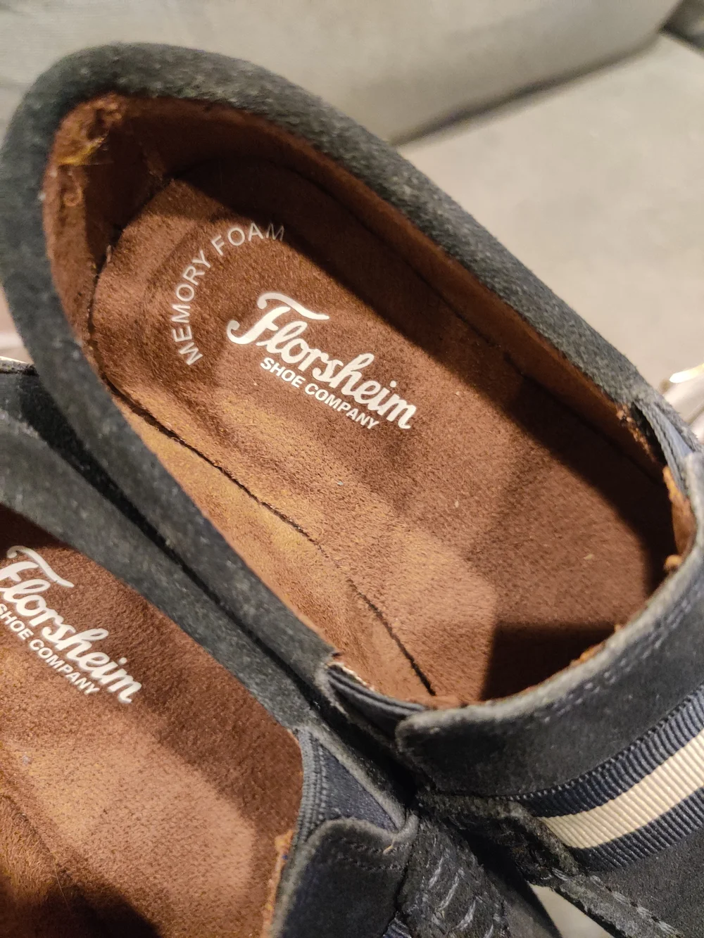 Florsheim Navy Leather Slip-On Loafers